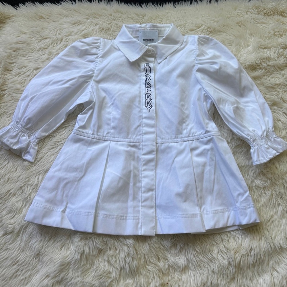 Authentic Burberry logo print peplum shirtdress  size 3